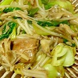 ひき肉団子と青梗菜のあんかけ焼きそば